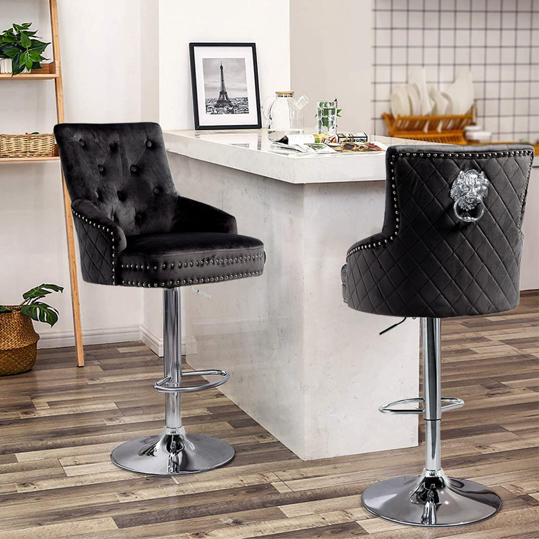 Mercer41 Rish Height Adjustable Swivel Bar Stool Wayfair.co.uk